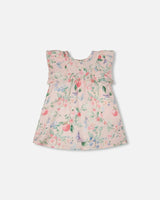 Cotton Muslin Dress And Bloomer Set Pink Printed Berries