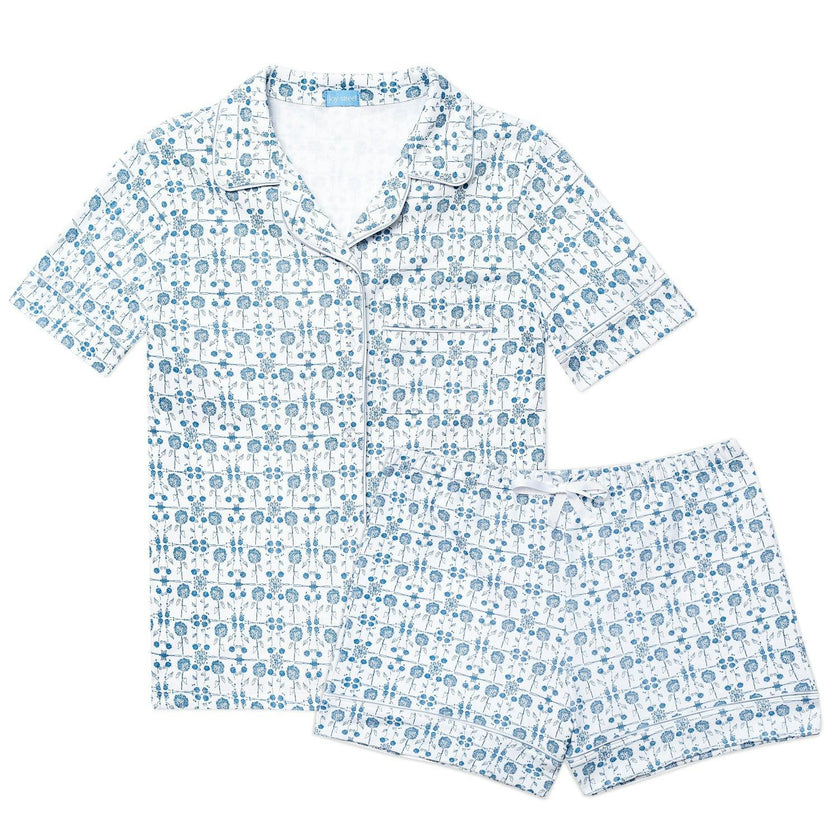 Hydrangeas Women’s Button Front Short Pajama Set