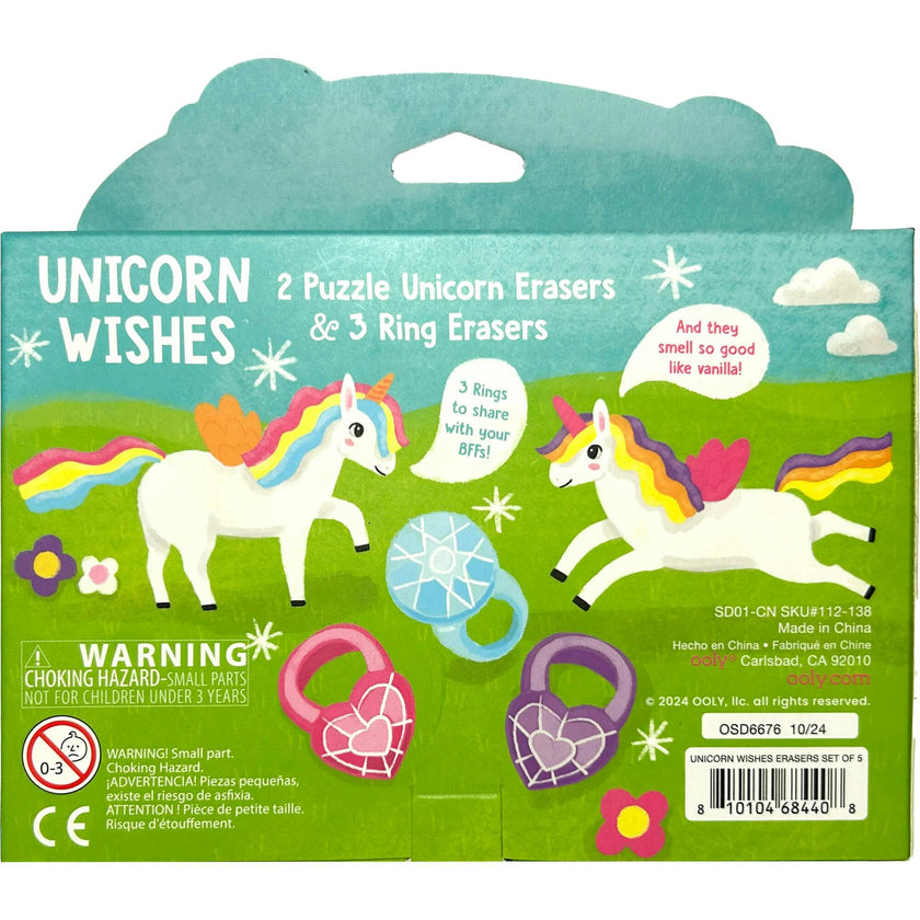 Unicorn Wishes Scented Puzzle Erasers - Set of 5