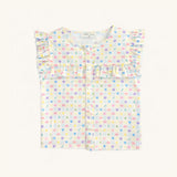 Ruffle Button Down Tank in Sea Life