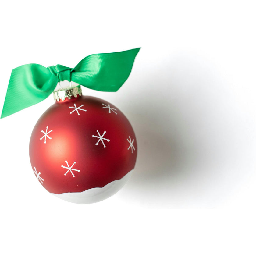 Snowman Let it Snow Glass Ornament