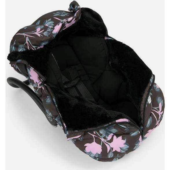 Floral Print Zipped Puffy Car Seat Cocoon