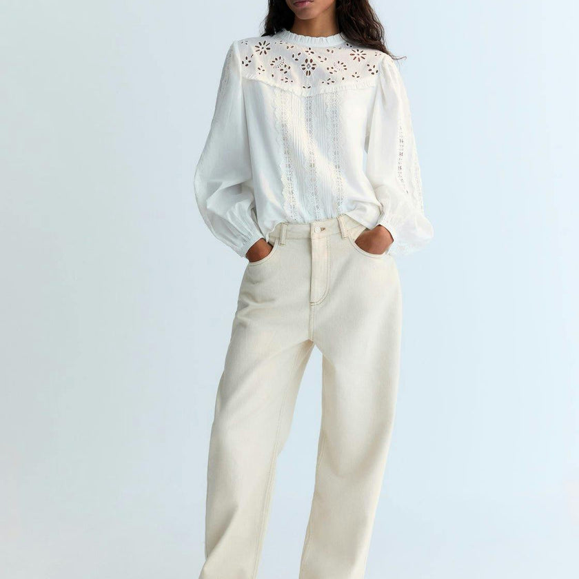 TNS Denim Woman Regular Pant Ecru