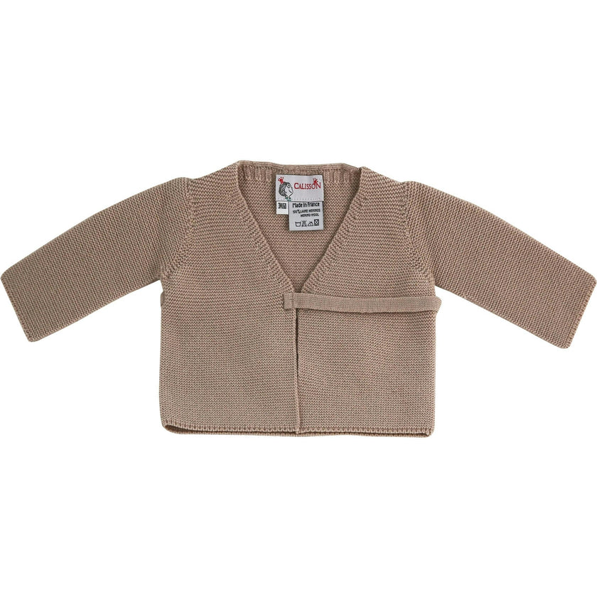 Little Royals Baby Tie-Front Sweater - Beige