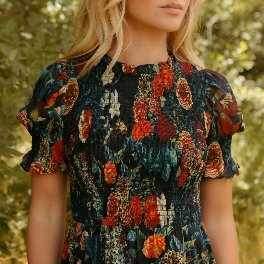 Cordelia Dress in Moody Floral