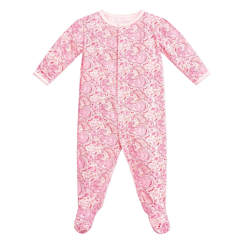 Shell Paisley Zip Baby Onesie