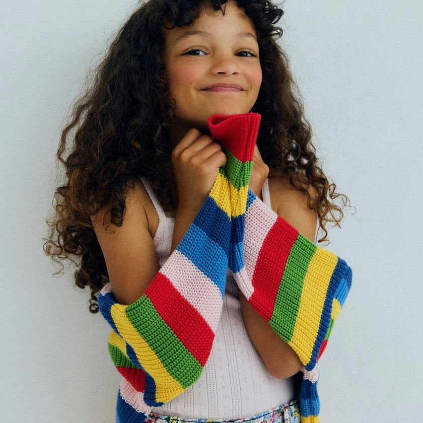 Canela Jumper Tulip Red Multicolor Stripes