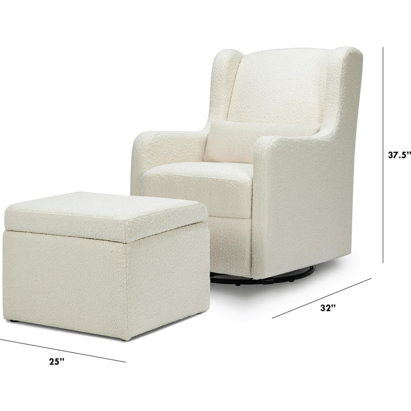 Adrian Swivel Glider with Storage Ottoman