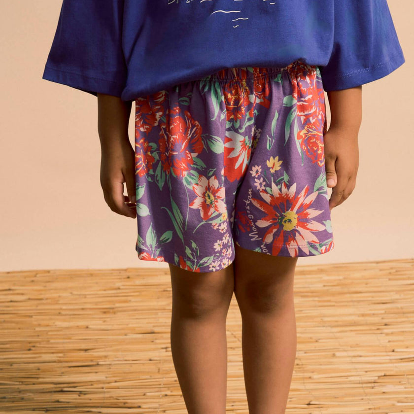 BEVERLY FLOWERS SHORTS DEEP LAVANDER