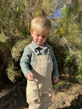 SEYMOUR China/Beige Striped Polo Onesie