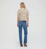 The Camri Top - Primrose Bouquet Ivory/Coral