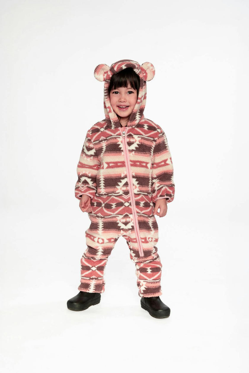 Baby Mid-Season Plush One-Piece Outerwear Aztec Pink