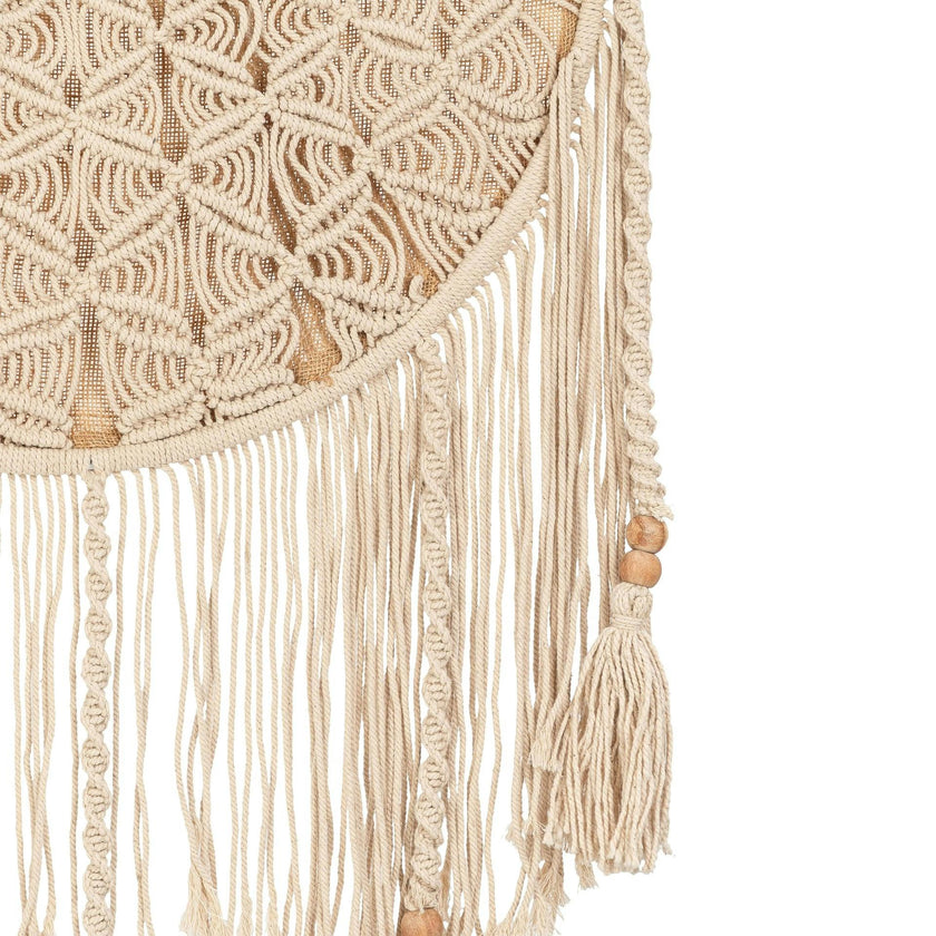 Charlie Farmhouse Macrame Storage Basket with Tassels