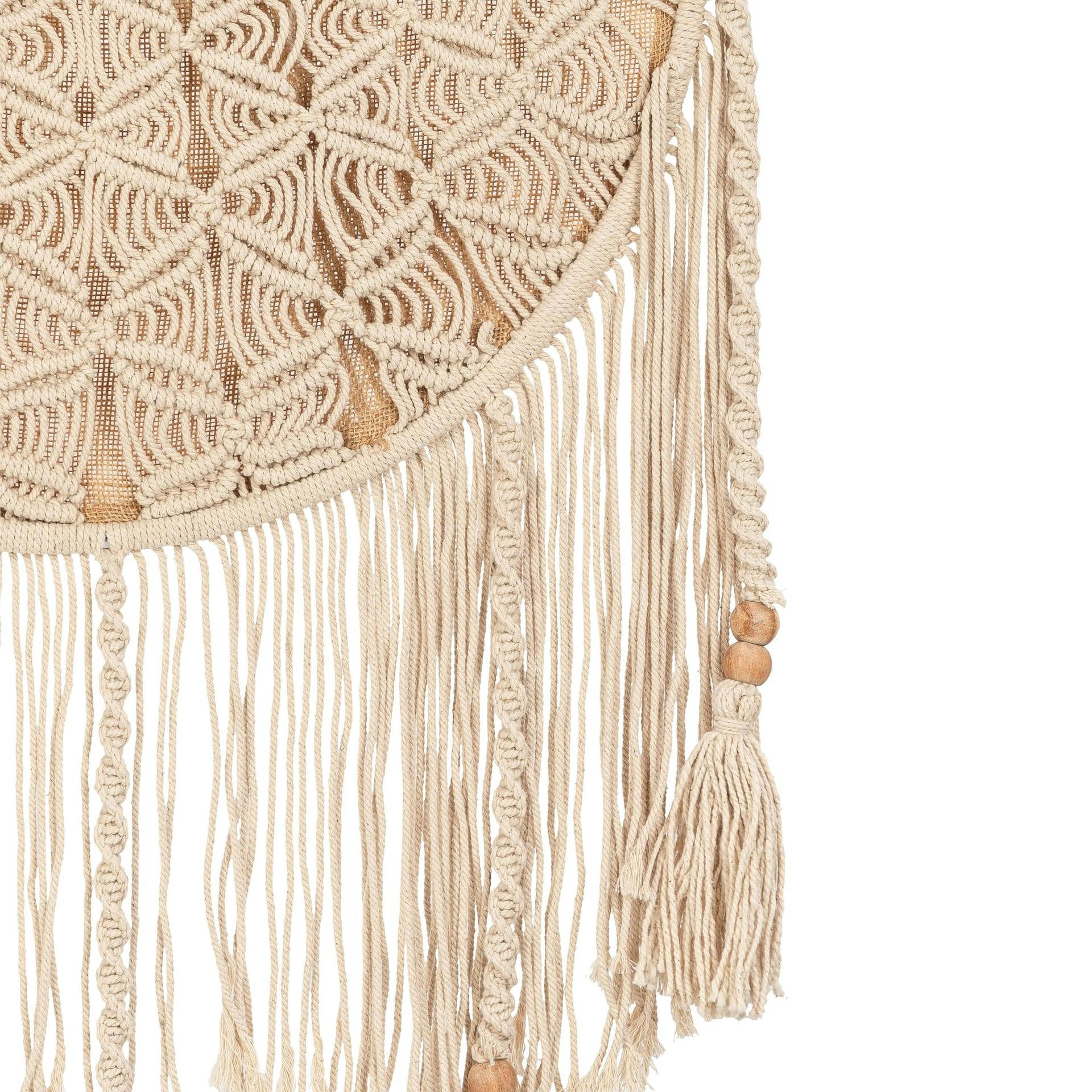 Charlie Farmhouse Macrame Storage Basket with Tassels