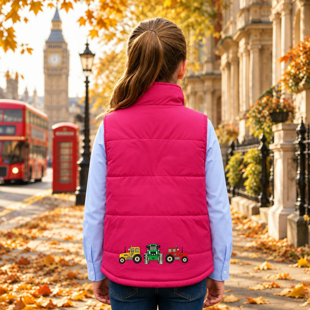 Richmond Embroidered Girl's Vest - Pink