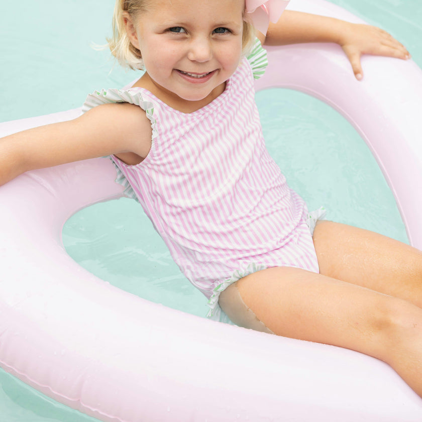 Scoop One Piece Swimsuit - Pink Stripe