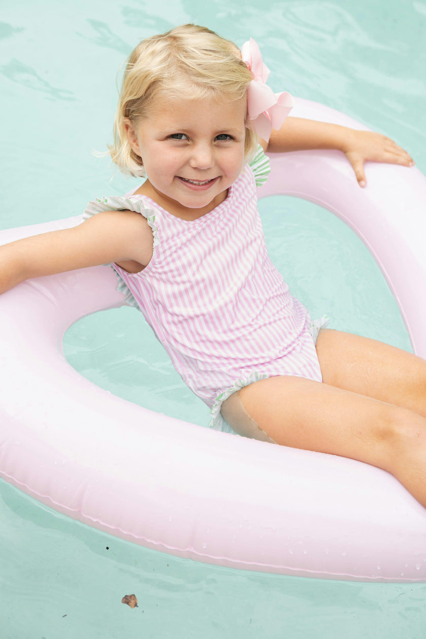 Scoop One Piece Swimsuit - Pink Stripe