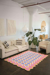Pink and Purple Floral Area Rug