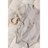 Short Sleeve Lap Shoulder Snap Onesie, Blue