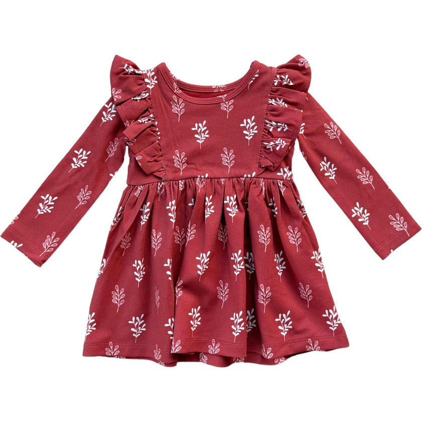Girl's Long Sleeve Ruffle Dress