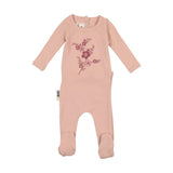 Floral Embroidered Footie