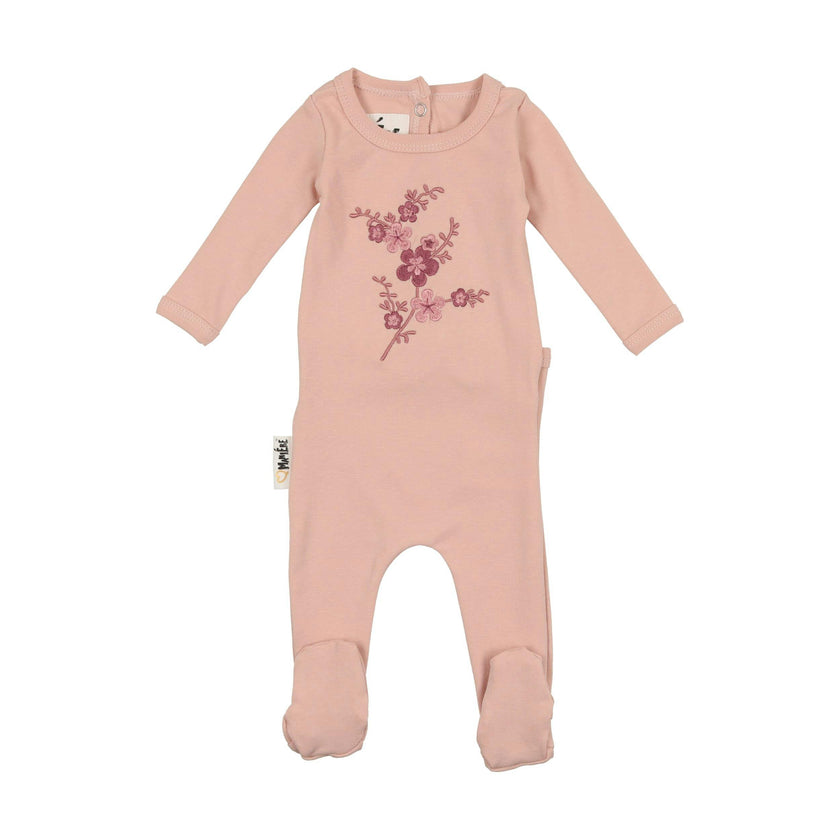 Floral Embroidered Footie