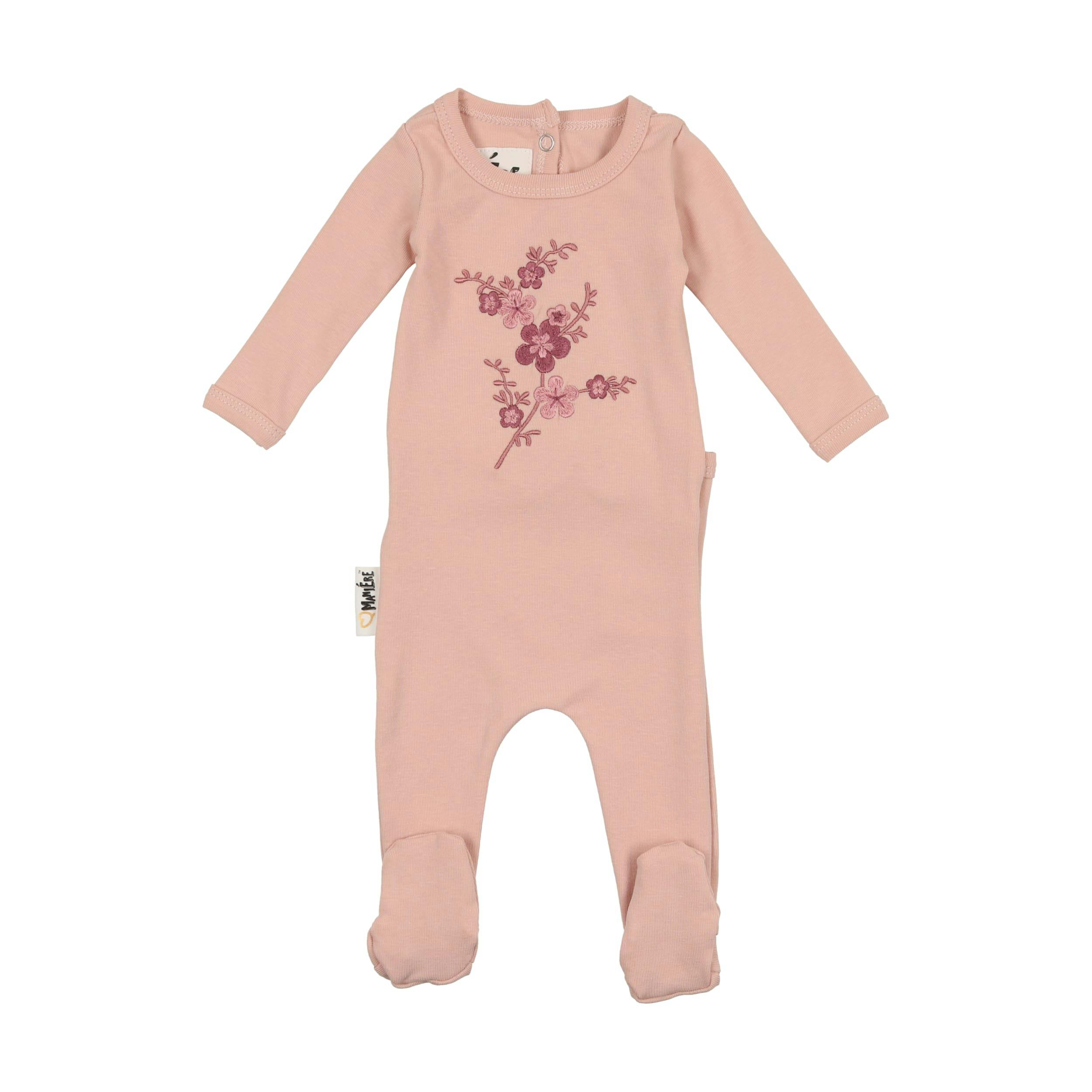 Floral Embroidered Footie