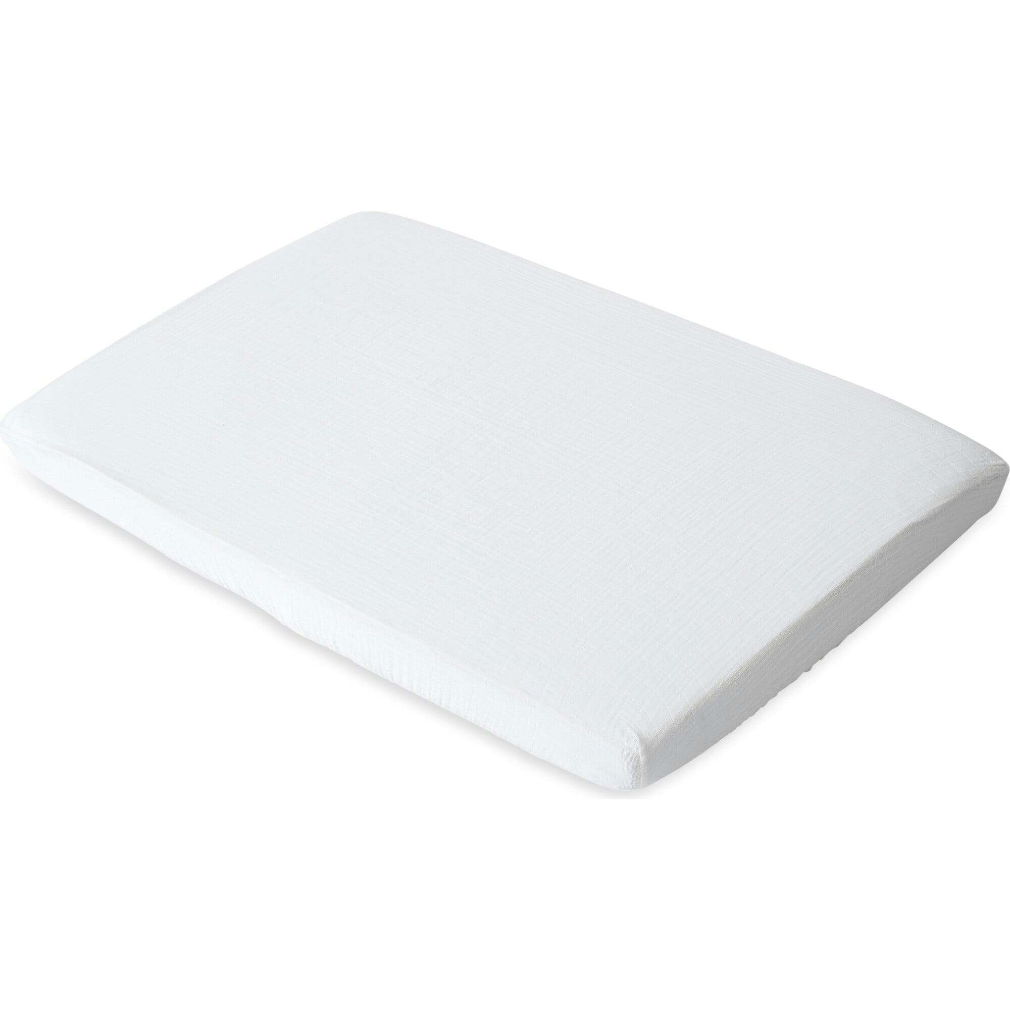 Cotton Muslin Crib Sheet - White