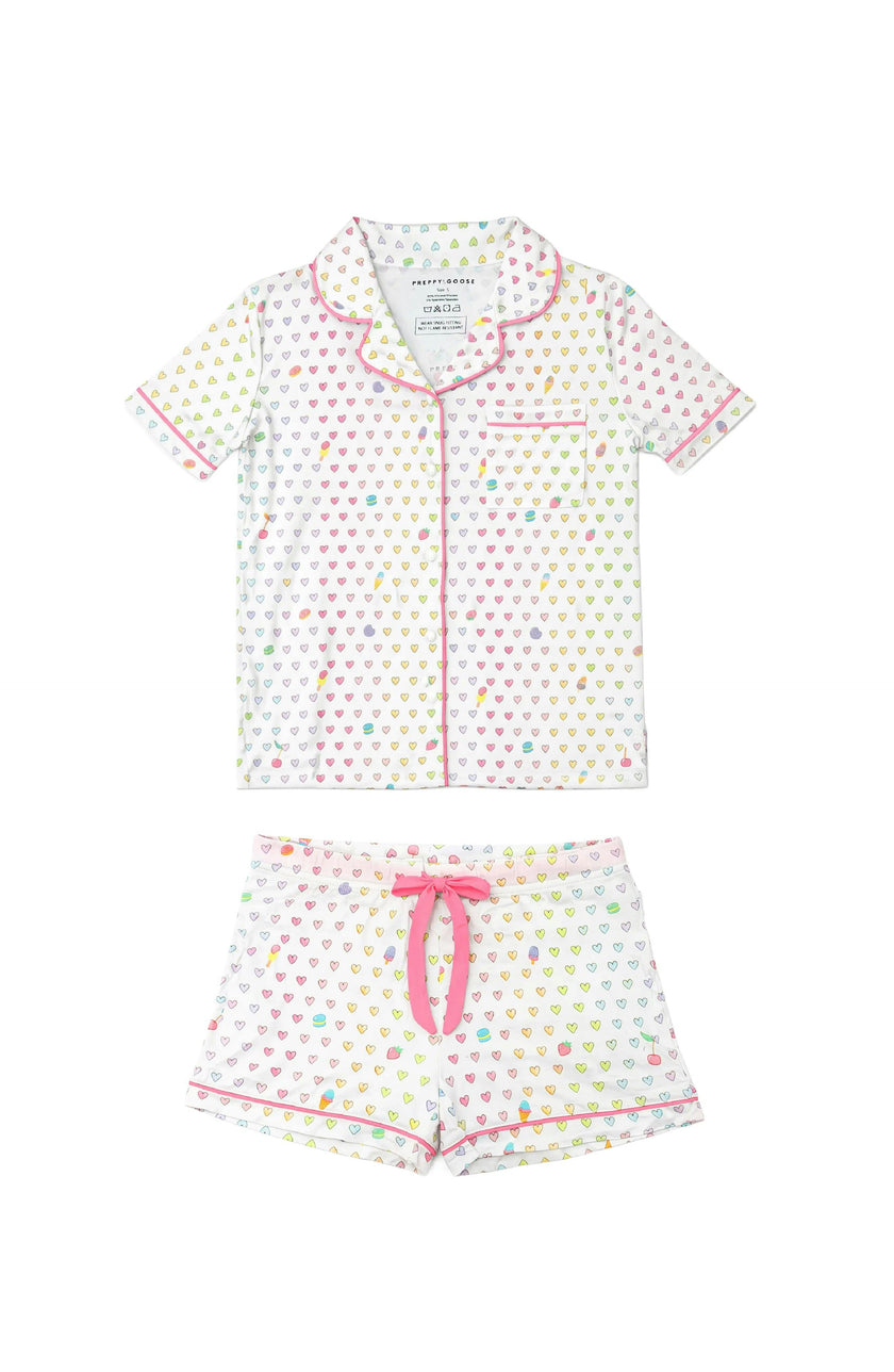 Multicolour Heart Jersey Short Sleeve PJ Set