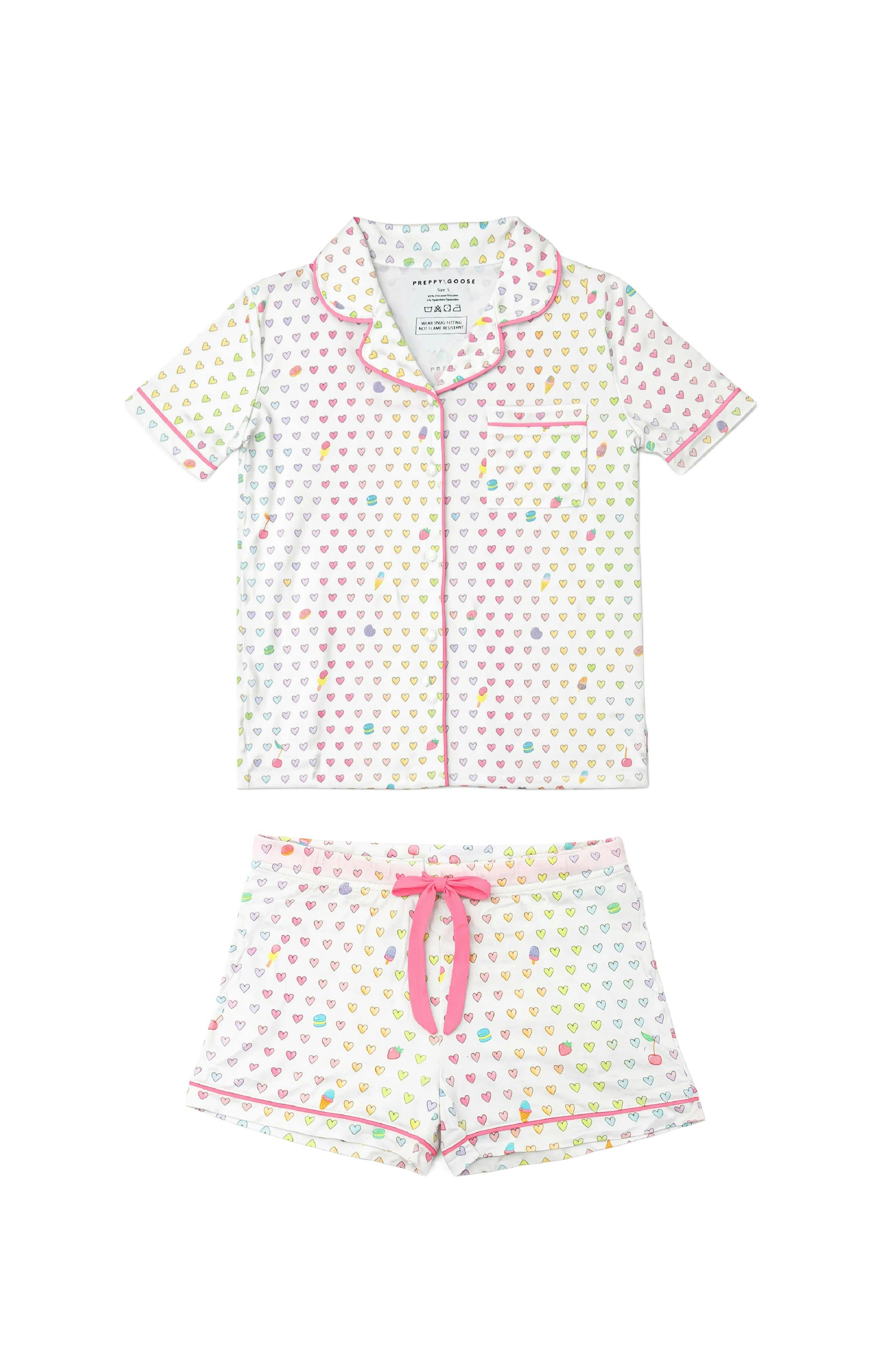 Multicolour Heart Jersey Short Sleeve PJ Set