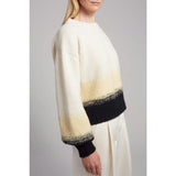 SONIA COLOR-BLOCK SWEATER | IVORY/BUTTER/BLACK