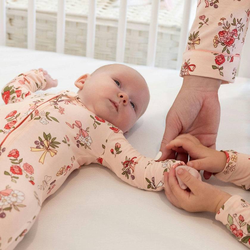 Bows & Blooms Bamboo Convertible Footie