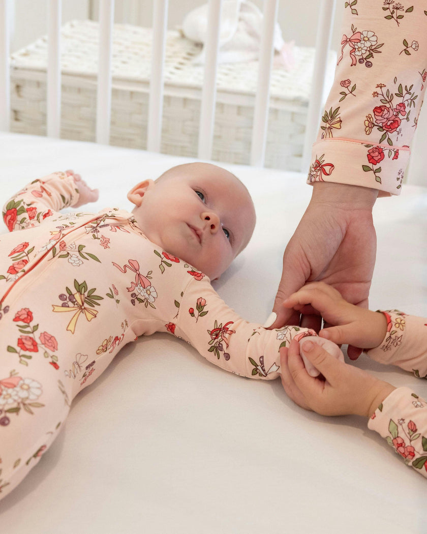 Bows & Blooms Bamboo Convertible Footie