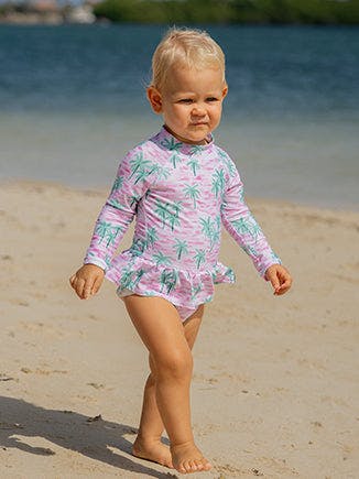 UPF 50+ Alissa Infant Ruffle Rash Guard Swimsuit