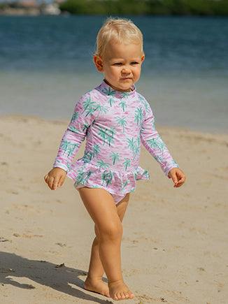 UPF 50+ Alissa Infant Ruffle Rash Guard Swimsuit