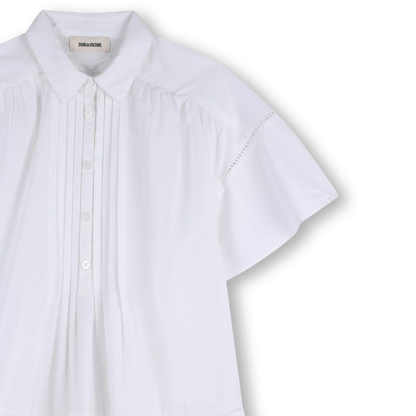 ZADIG & VOLTAIRE Poplin Pleat Dress - White