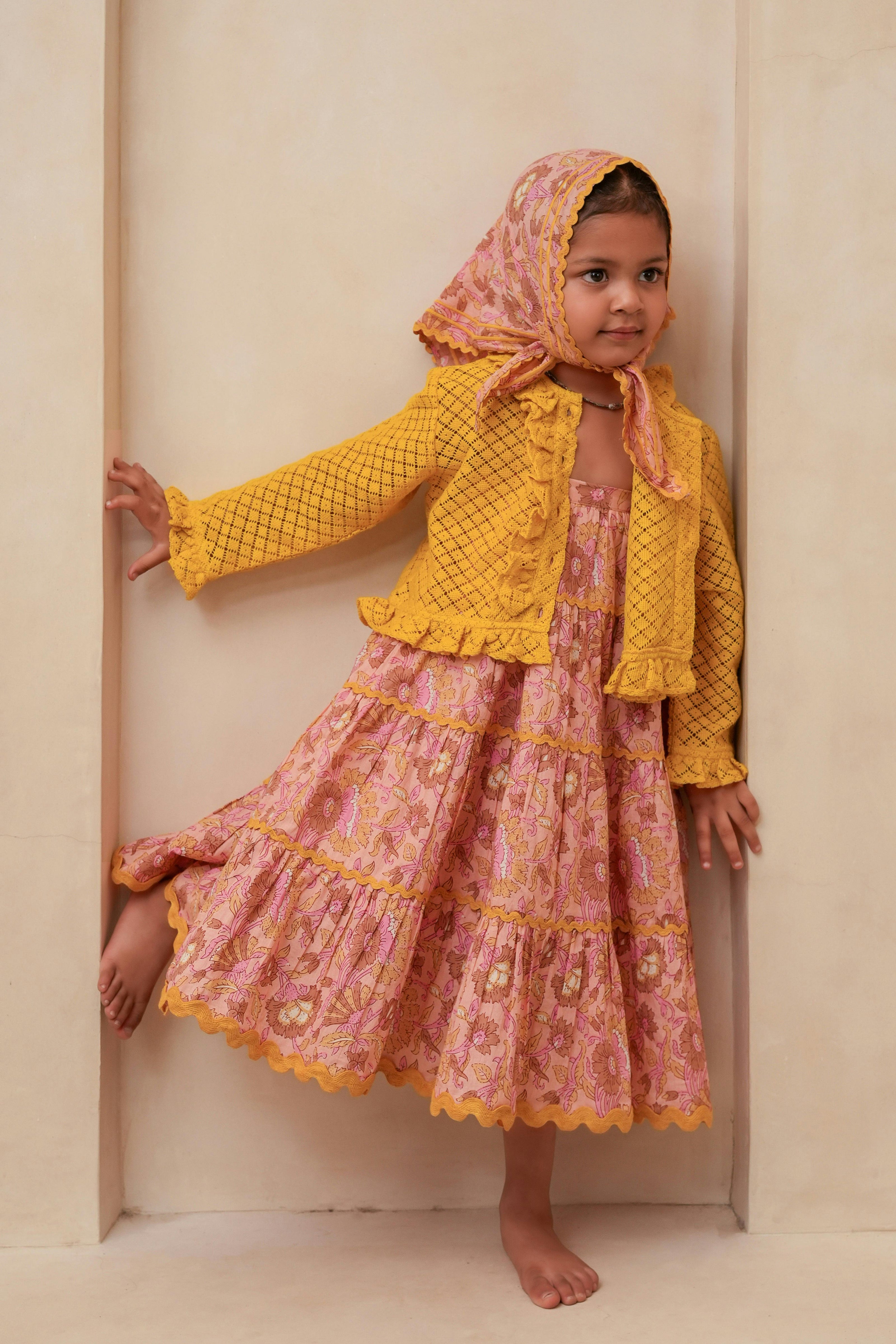 Samaira Tiered Dress Pastel Pink