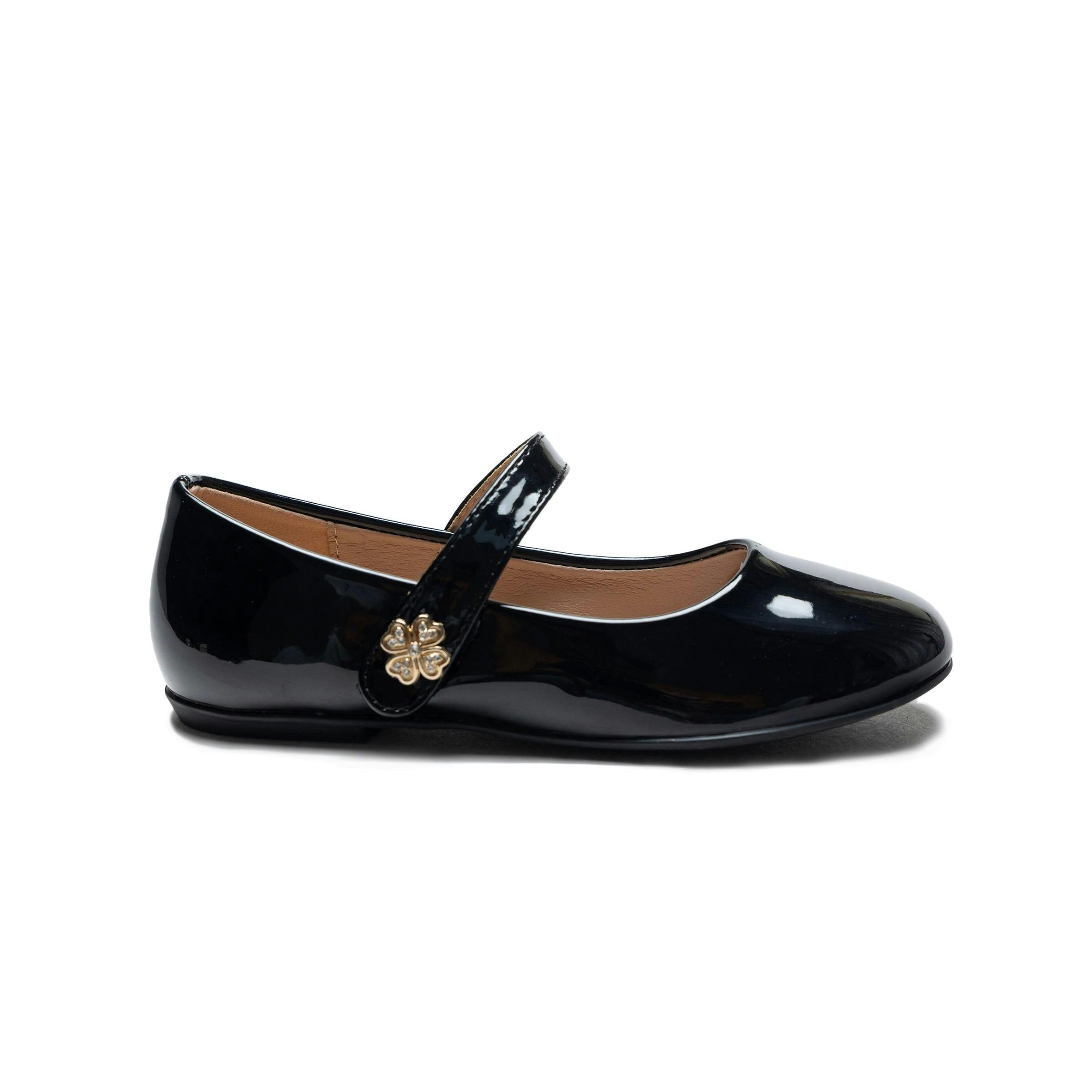 Black Maleia Clover Charm Flats