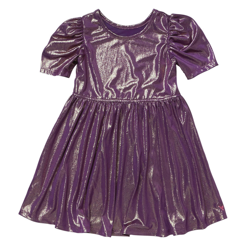 Girls Lame Laurie Dress - Deep Purple