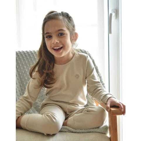 Cream Pajama Set in Organic Pima Cotton
