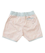 Swimshort Tommaso - Scales print in cloud grey and mandarin red