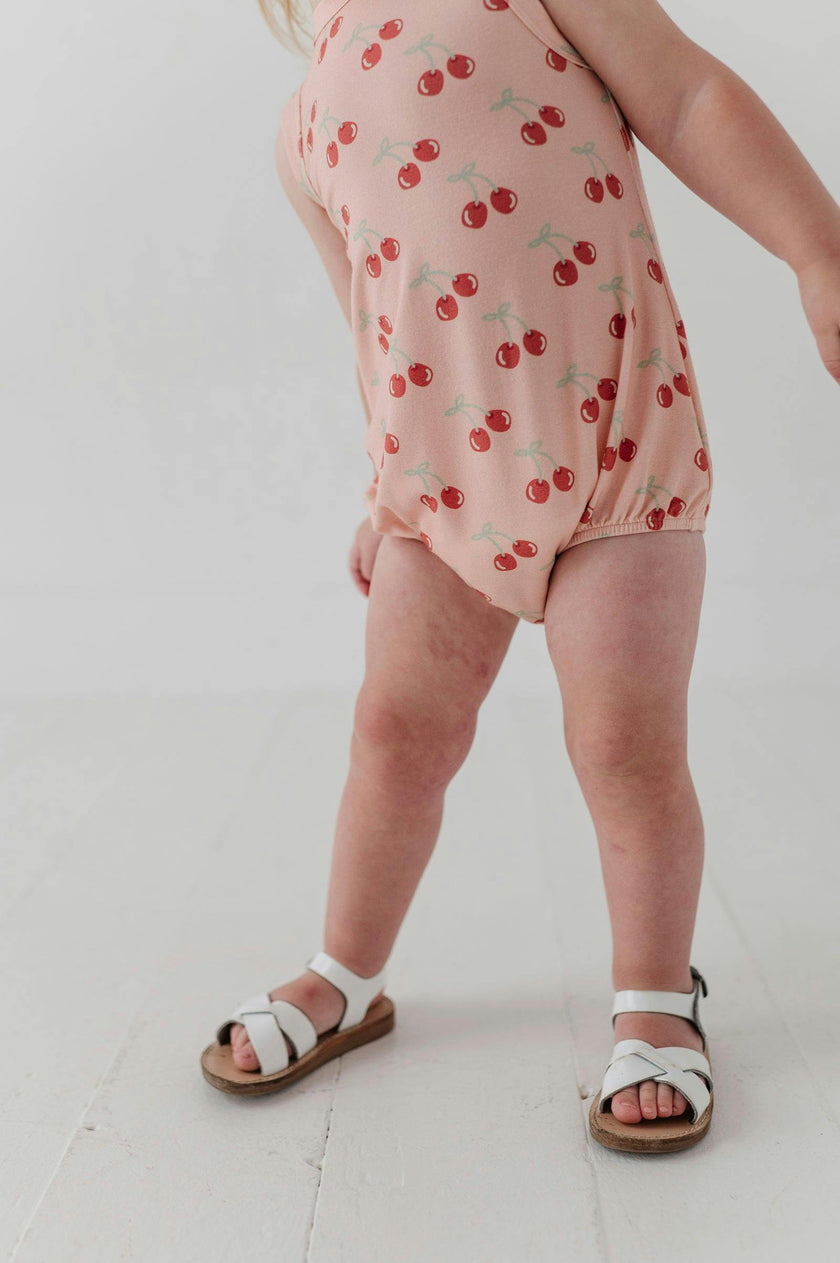 Baby Girl Bubble Bodysuit Set in Cherries