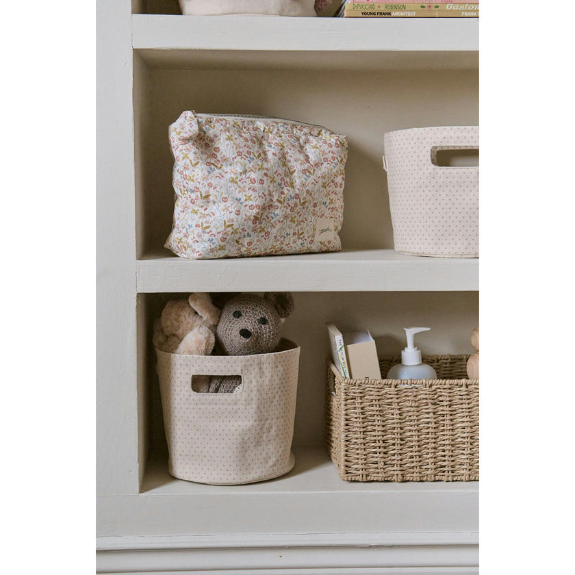 Printed Basket Mini - Pin Dot Pebble