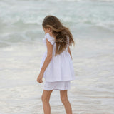 The Harper Set in Classic White with Rainbow Smocking