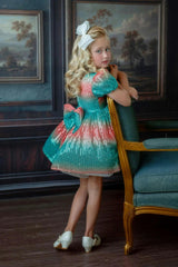 Aqua Sunset Sparkle Dress