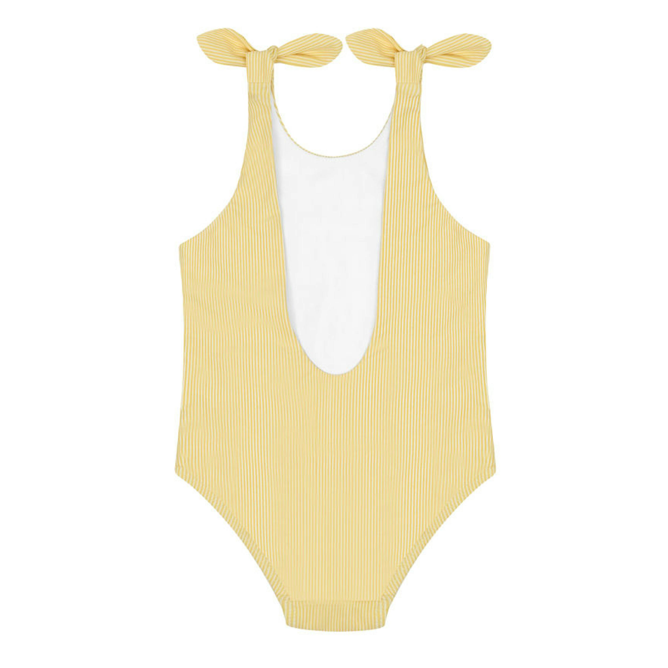 girls buttercream stripe tie knot one piece