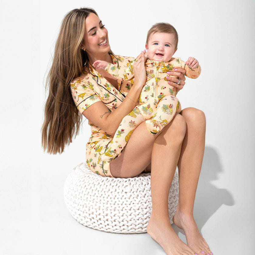 Pounce In Paradise Cheetah Bamboo Convertible Footie