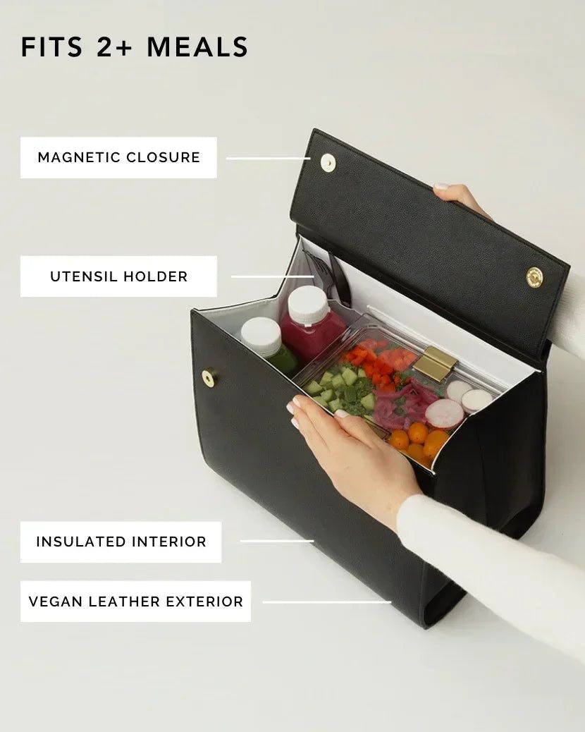 Large, Insulated, Chic Lunchbox, Black