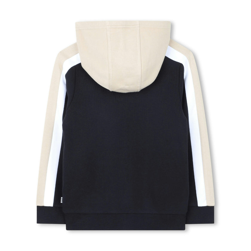 Black & Beige Color-Block Tracksuit