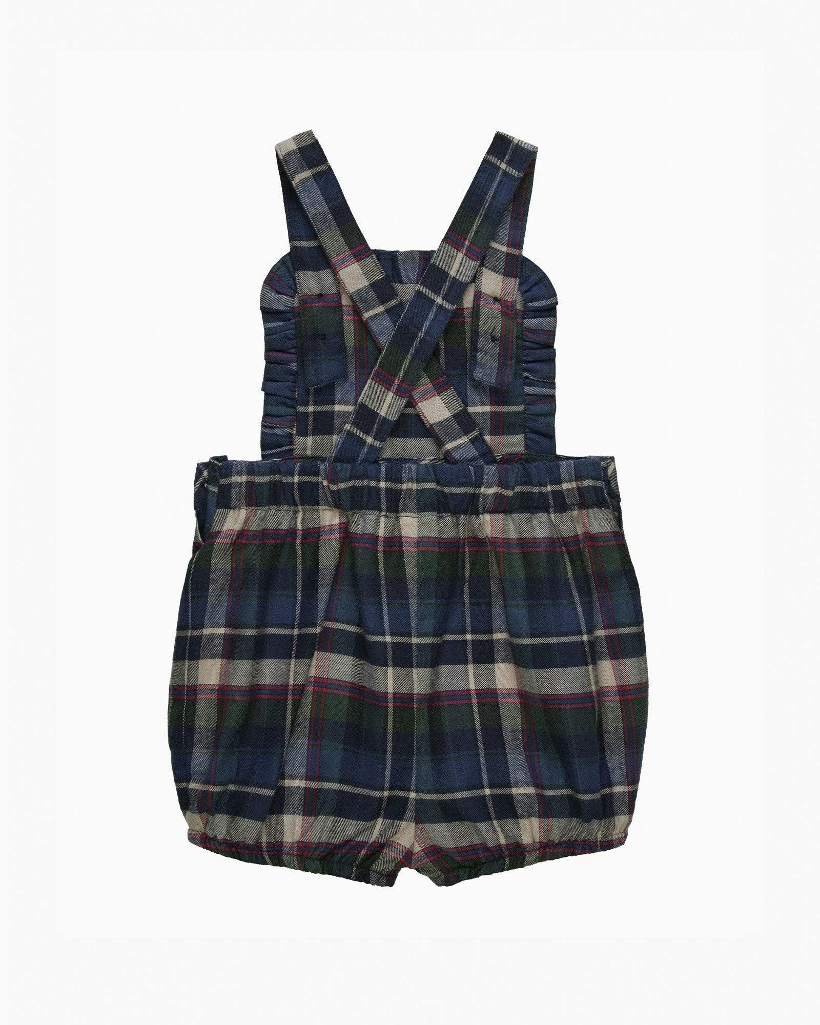 Baby Scottie Plaid  Bib Short